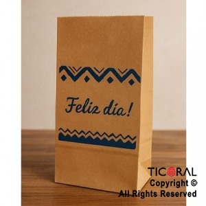 BOLSITA PAPEL FELIZ DIA CON STAMPING AZUL 12.5X24.5CM x 10